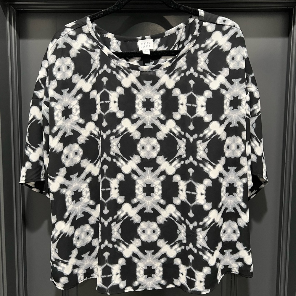 Peyton Jensen black/white/gray blouse from Evereve - Picture 1 of 5